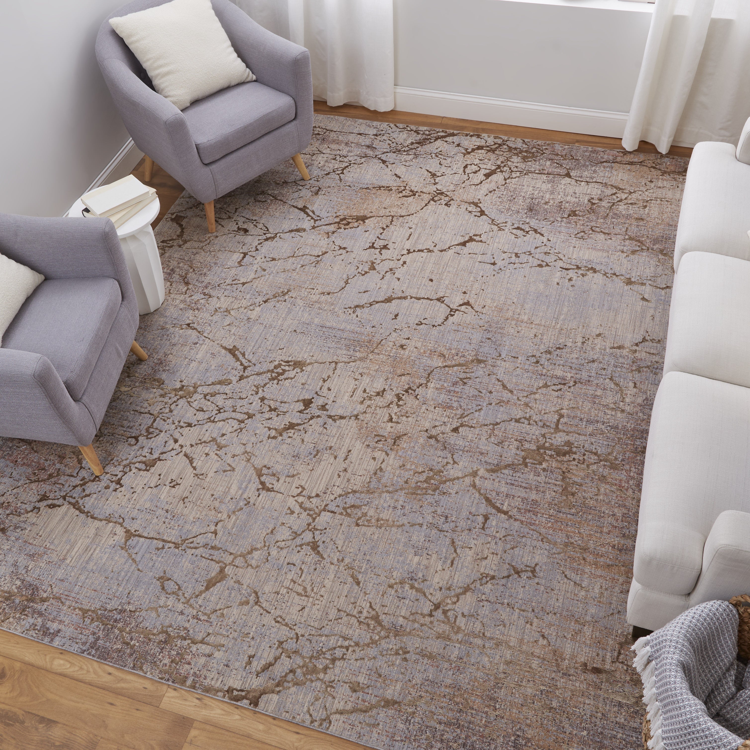 Pryor Modern Abstract - Brown/Taupe/Tan Area Rug-1