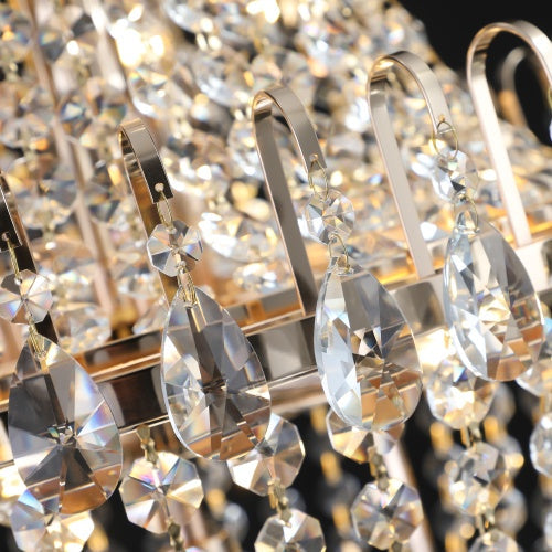 10-Light Gold Crystal Chandelier – Modern Luxury Ceiling Light Fixture