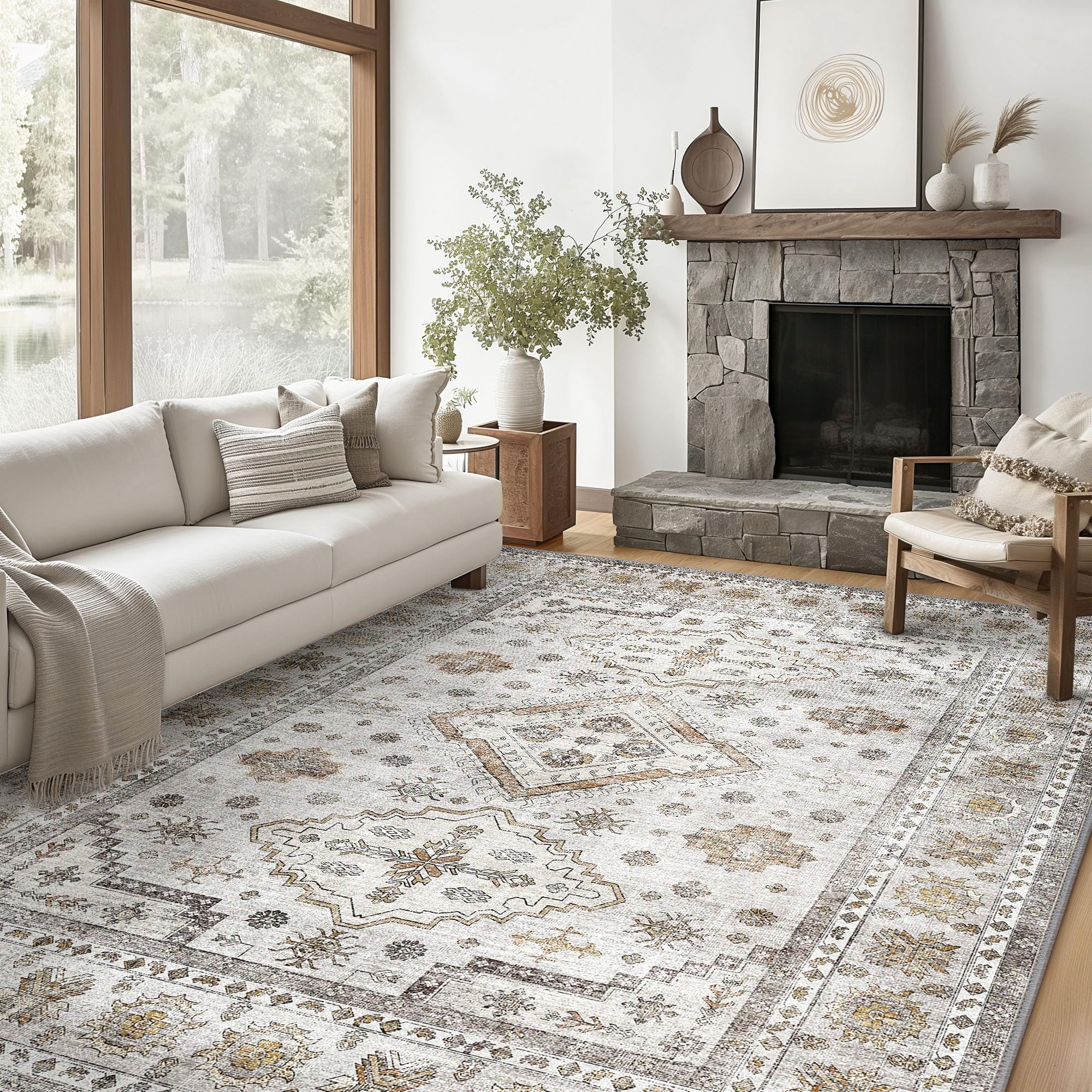 BEIMO 8×10 Washable Vintage Area Rug