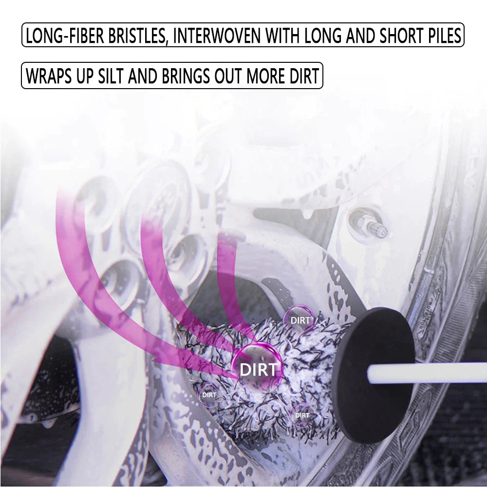 Car Alloy Wheel Cleaning Brush Tool Tire Washing Clean Soft Bristle Cleaner US