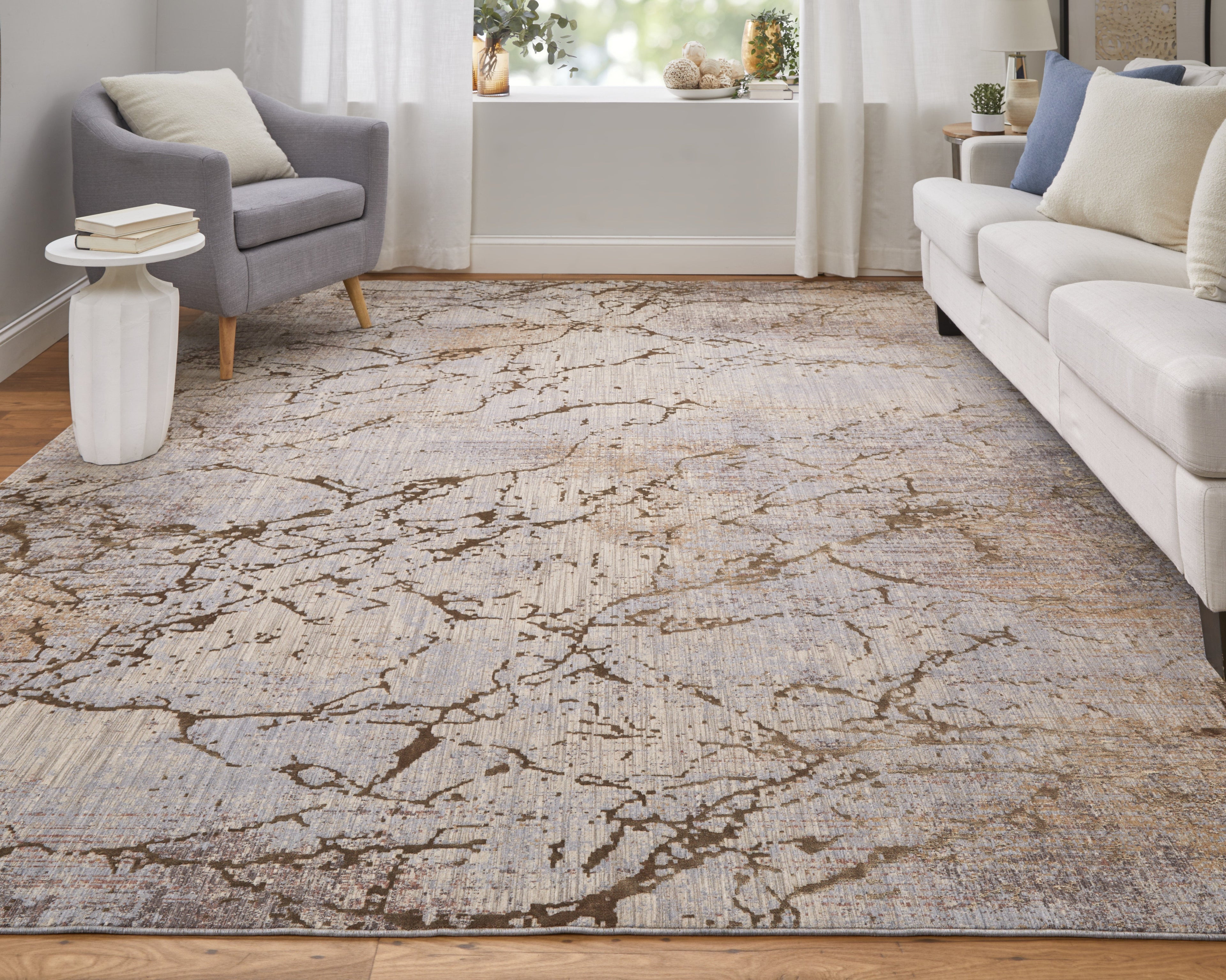 Pryor Modern Abstract - Brown/Taupe/Tan Area Rug-3