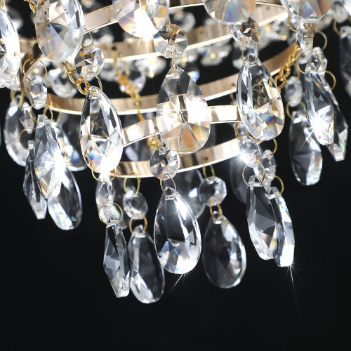 10-Light Gold Crystal Chandelier – Modern Luxury Ceiling Light Fixture