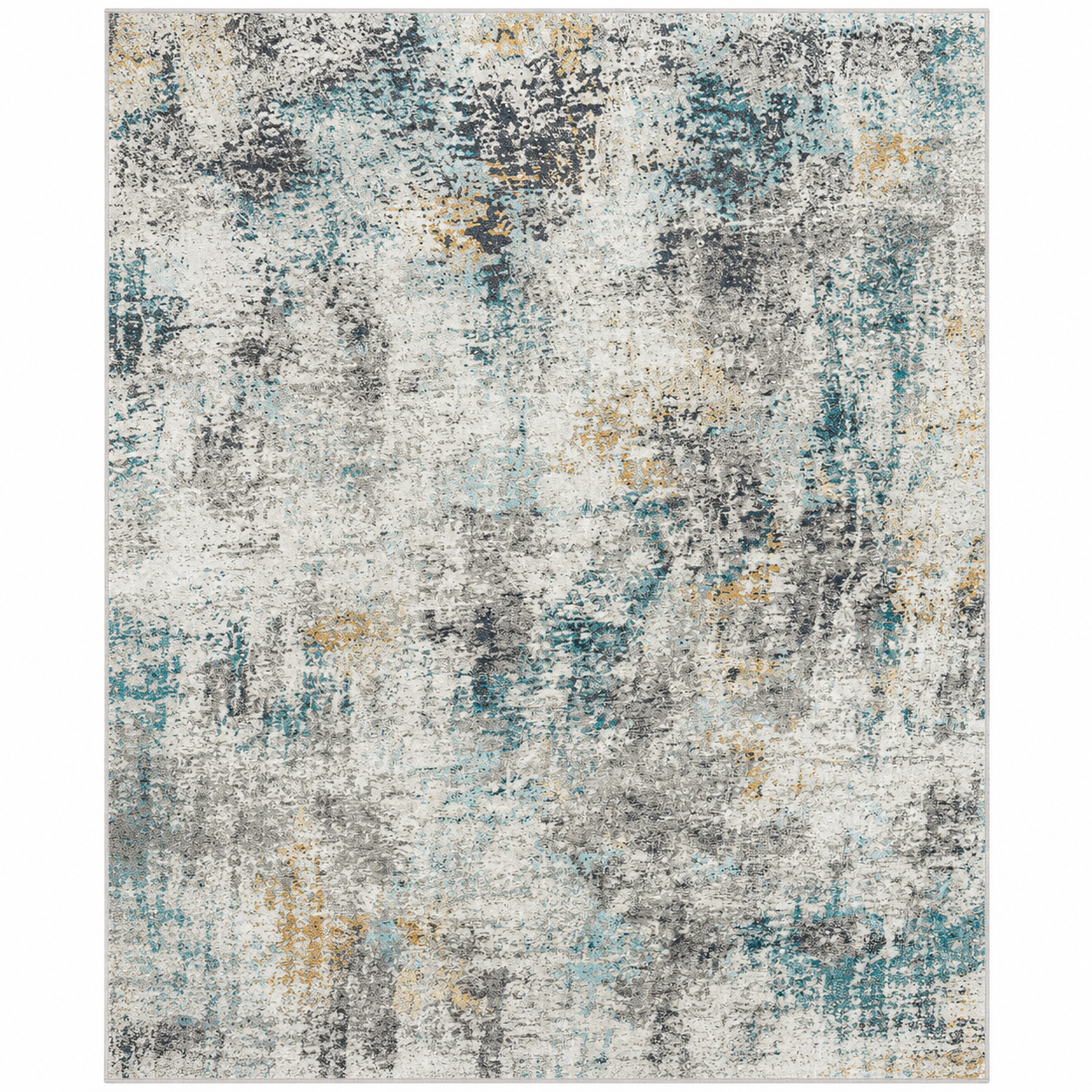8x10 Modern Abstract Washable Area Rug – Multi Color Soft Non-Slip Carpet