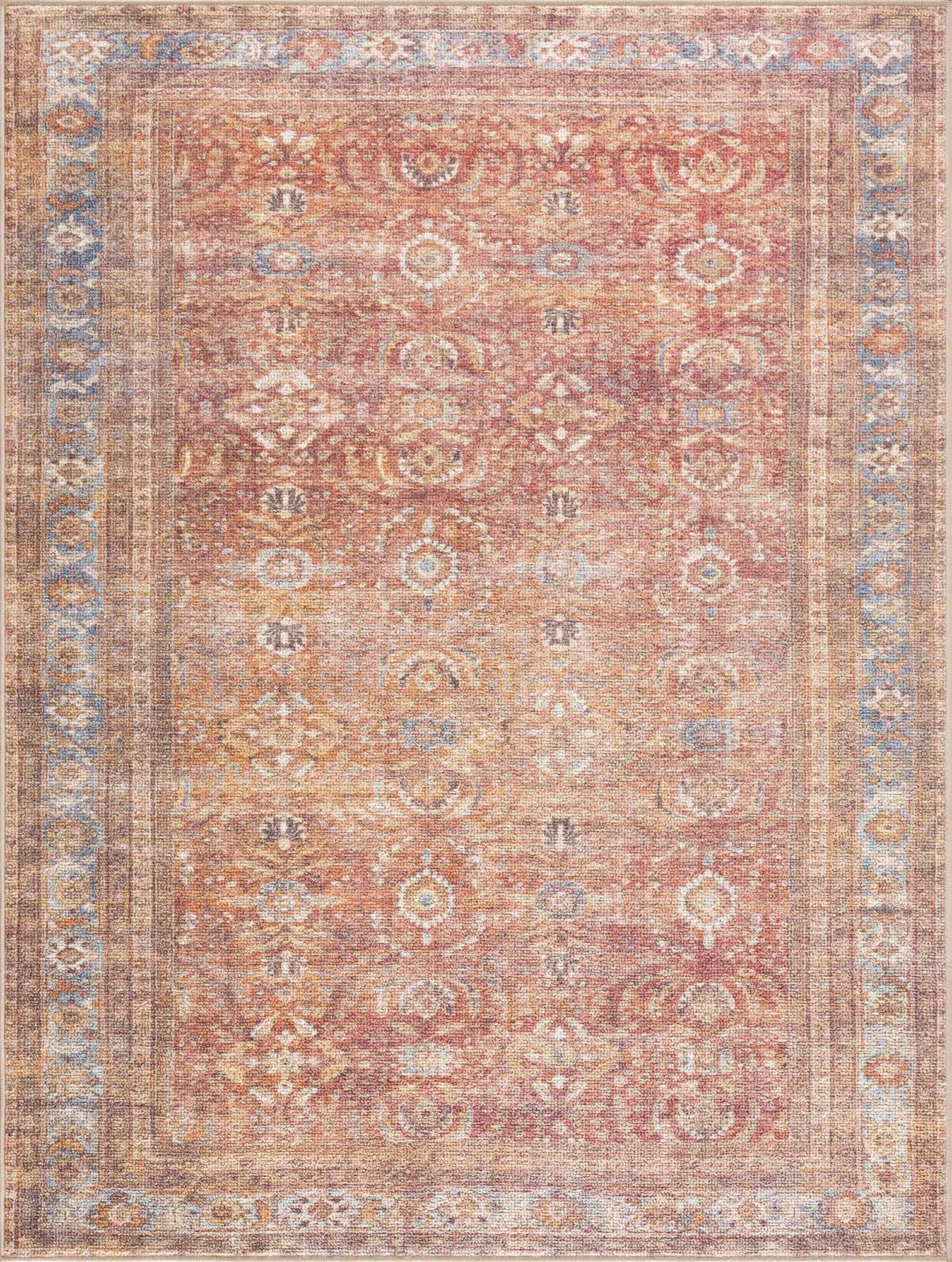 Anshu Peach Washable Area Rug-2