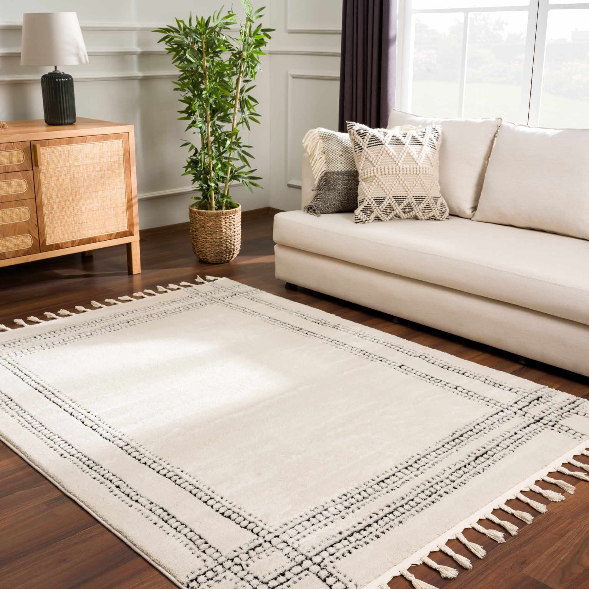 Ryuu Black & White Area Rug - Clearance