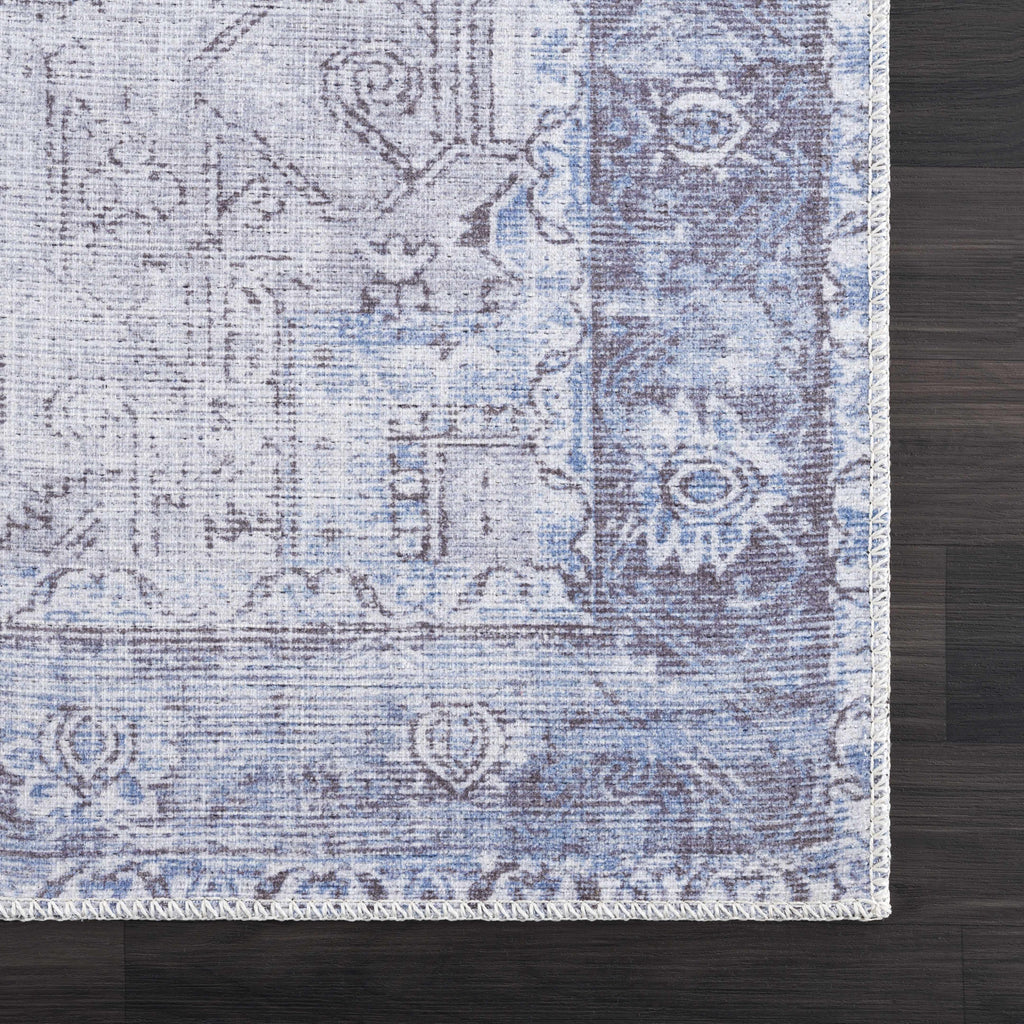 Rosman Blue Washable Area Rug-2