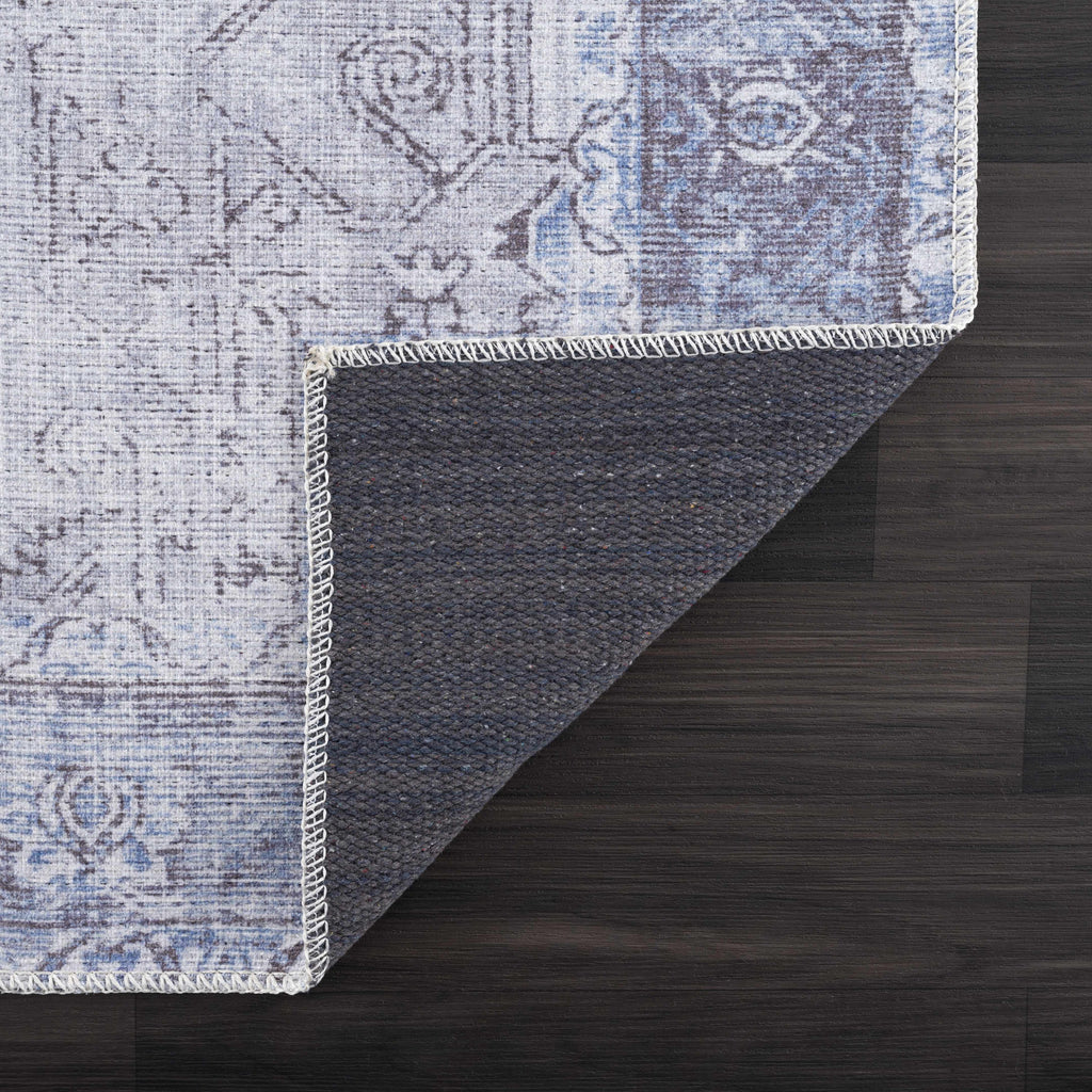Rosman Blue Washable Area Rug-3