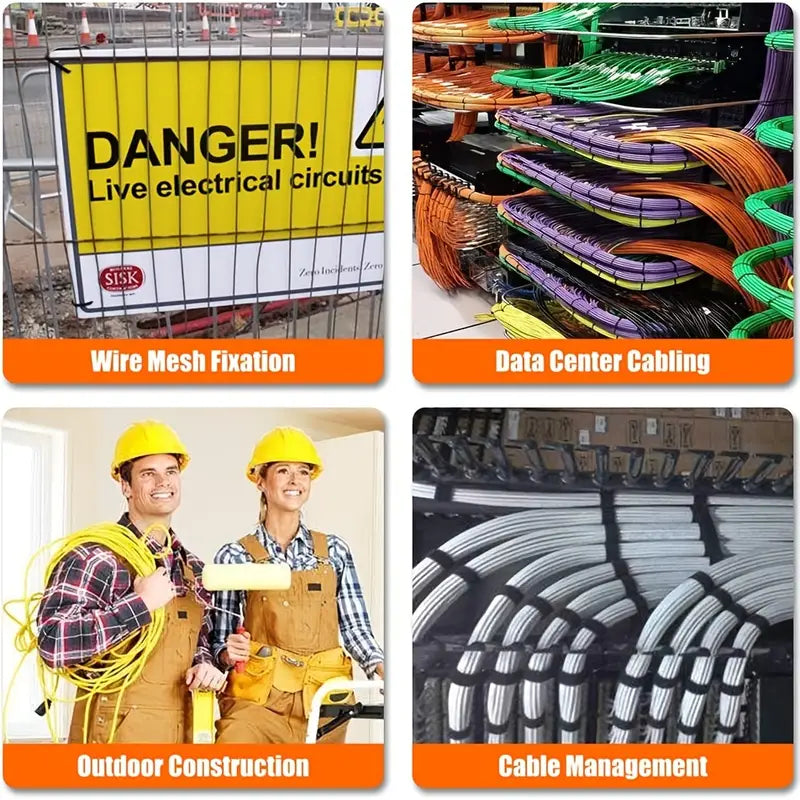 100pcs Premium Self-Locking Nylon Cable Ties Set