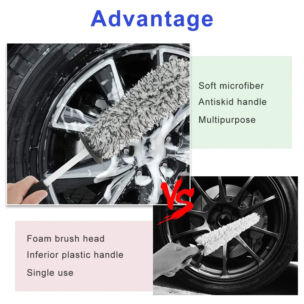Car Alloy Wheel Cleaning Brush Tool Tire Washing Clean Soft Bristle Cleaner US
