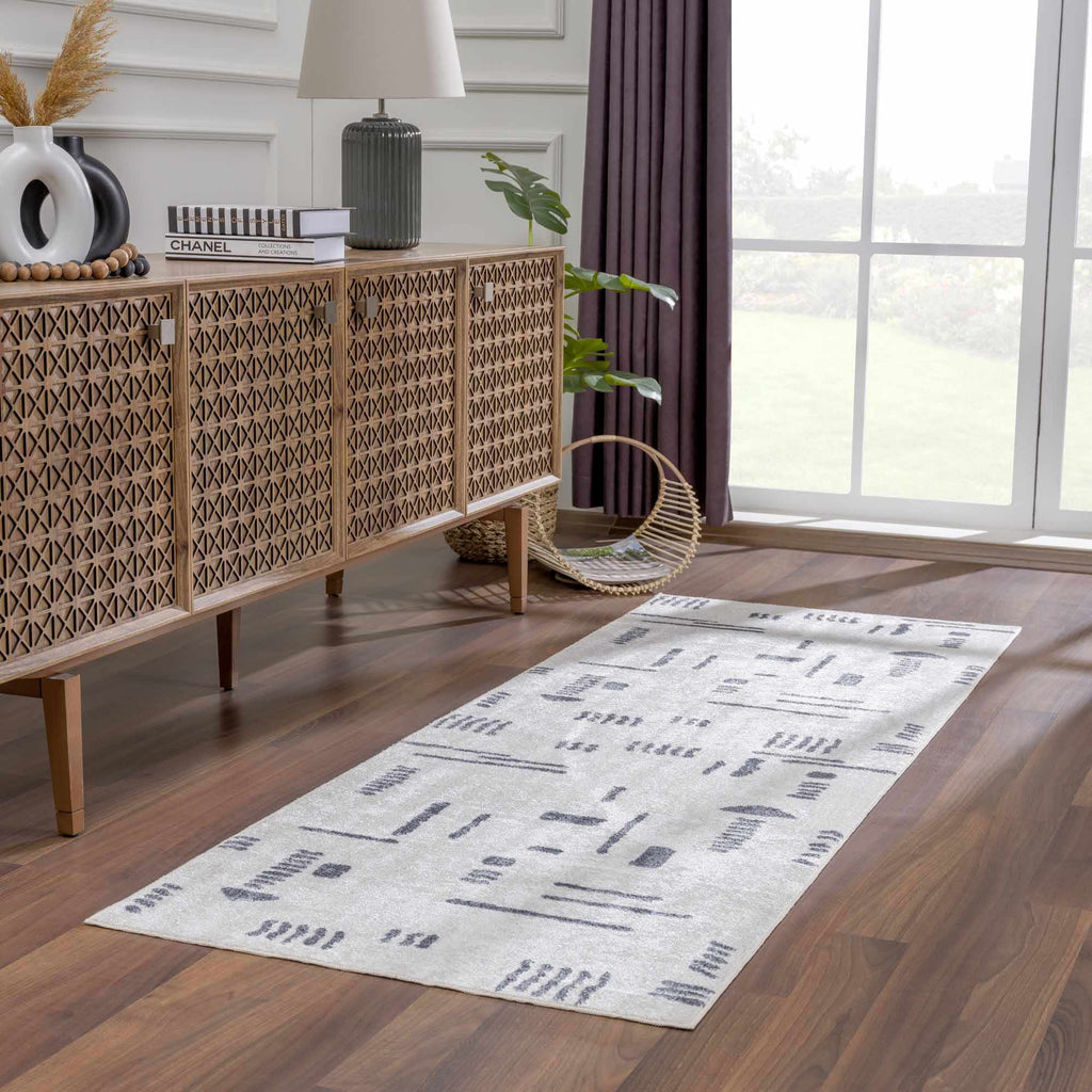 Eitan Gray Washable Area Rug - Clearance-1