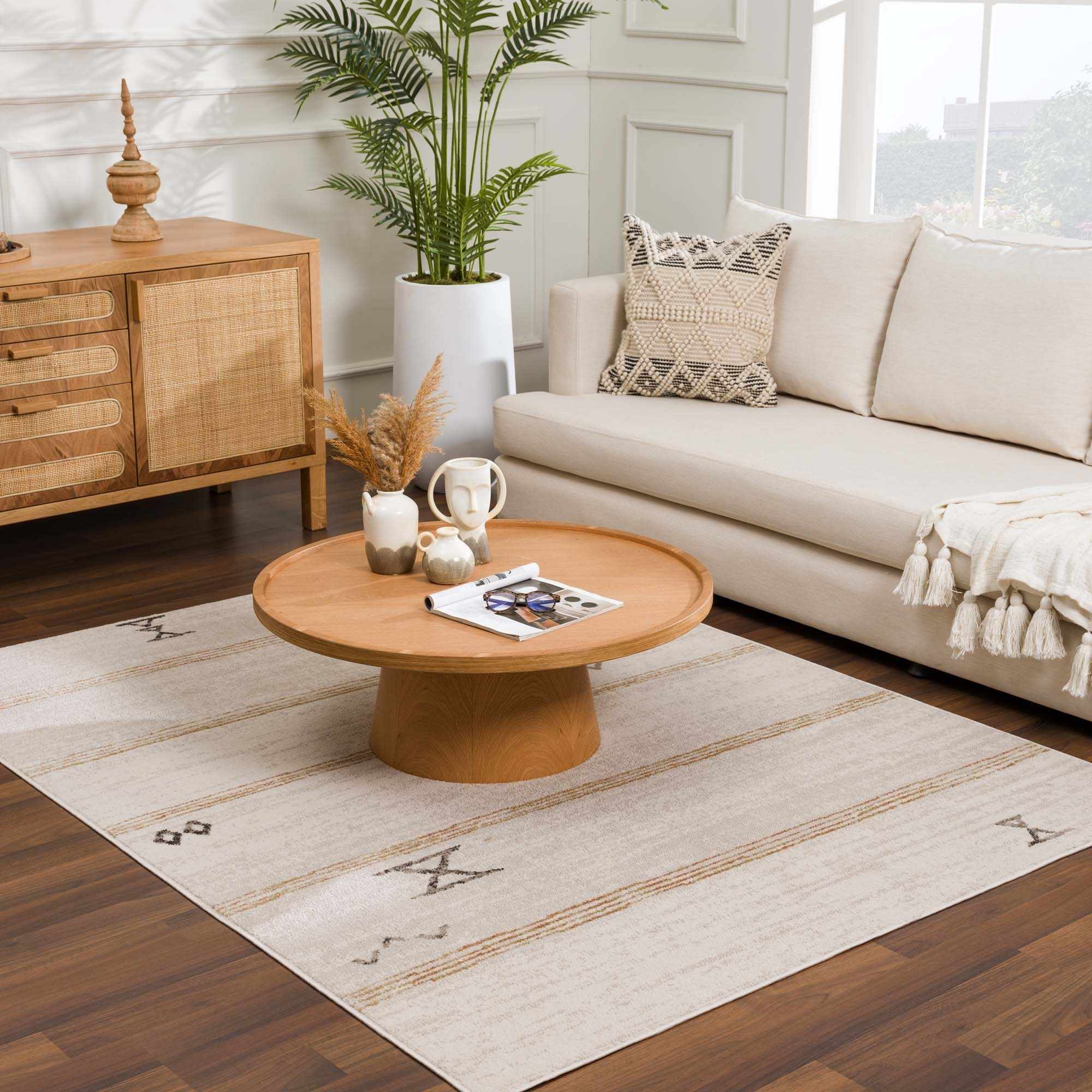 Deja Cream & Gold Area Rug-2