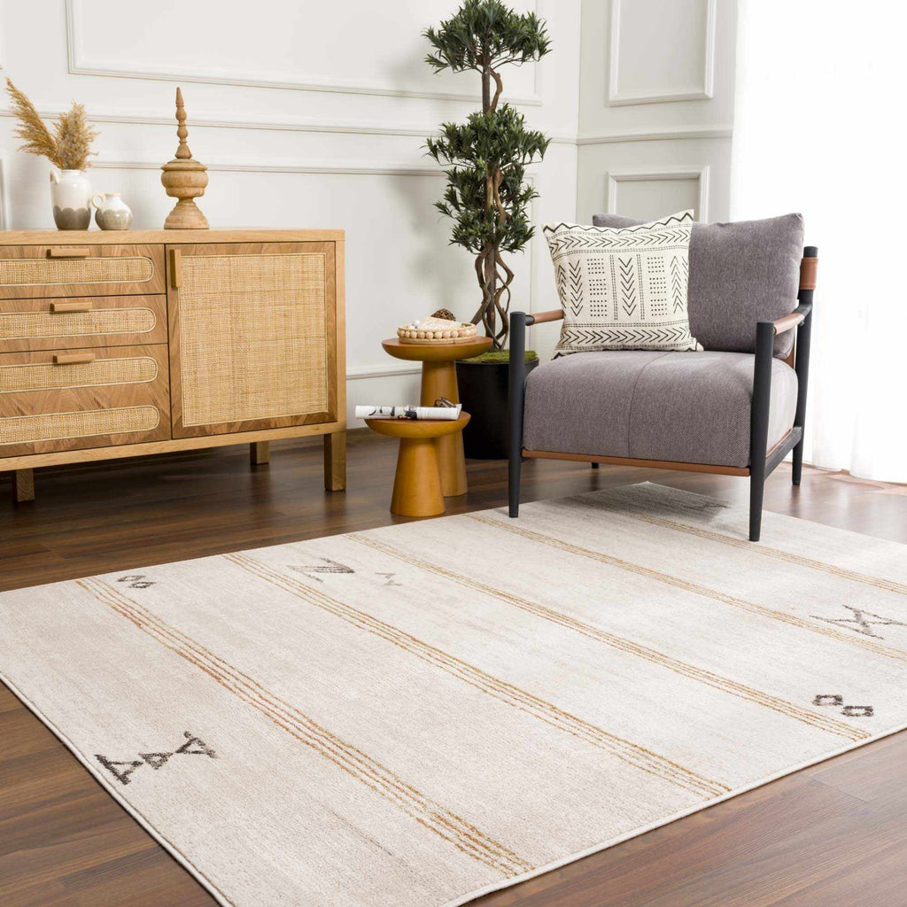 Deja Cream & Gold Area Rug-5