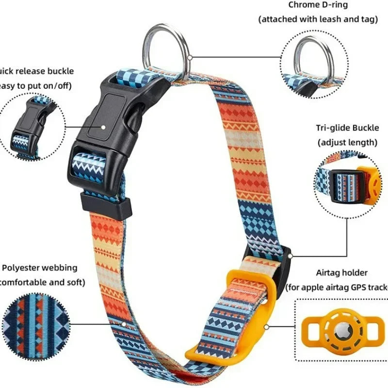 Digital Printed Collar for Apple Airtag - Pets Accessories
