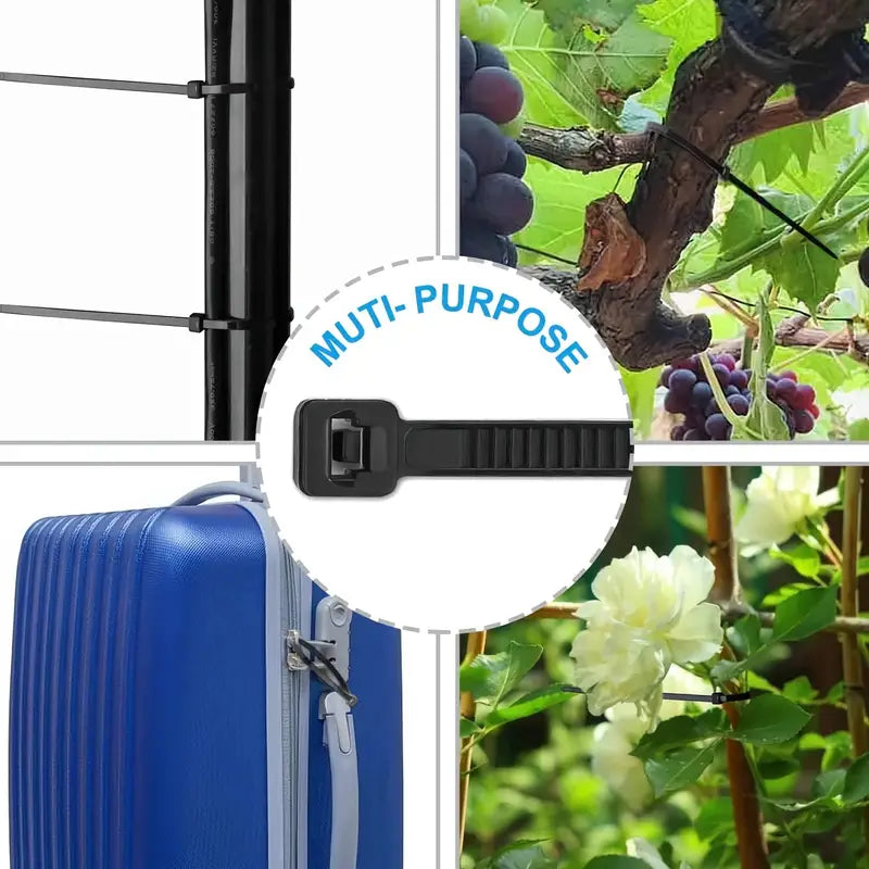 100pcs Premium Self-Locking Nylon Cable Ties Set