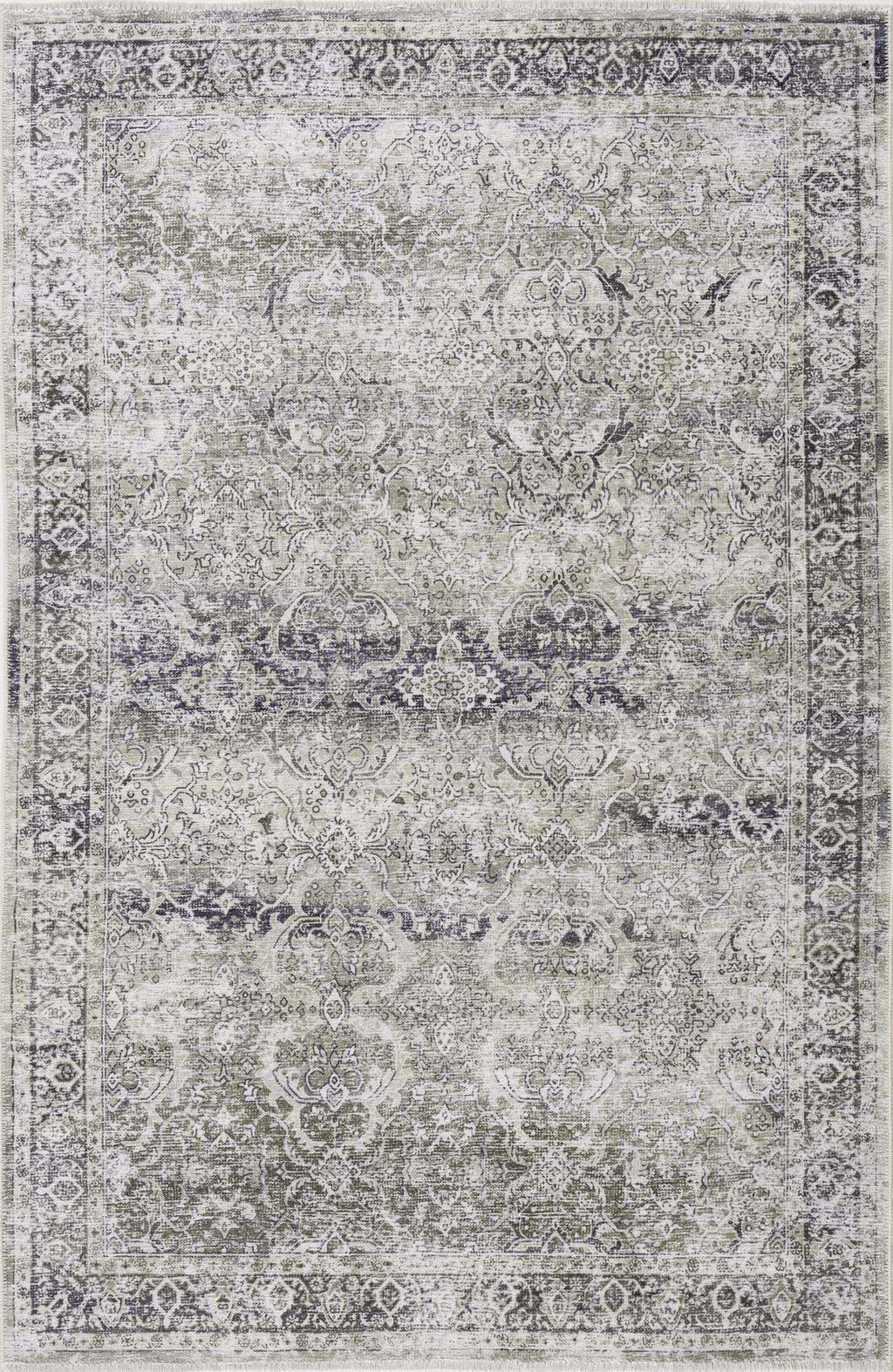 Gray & Green Holi-4607 Washable Area Rug-1