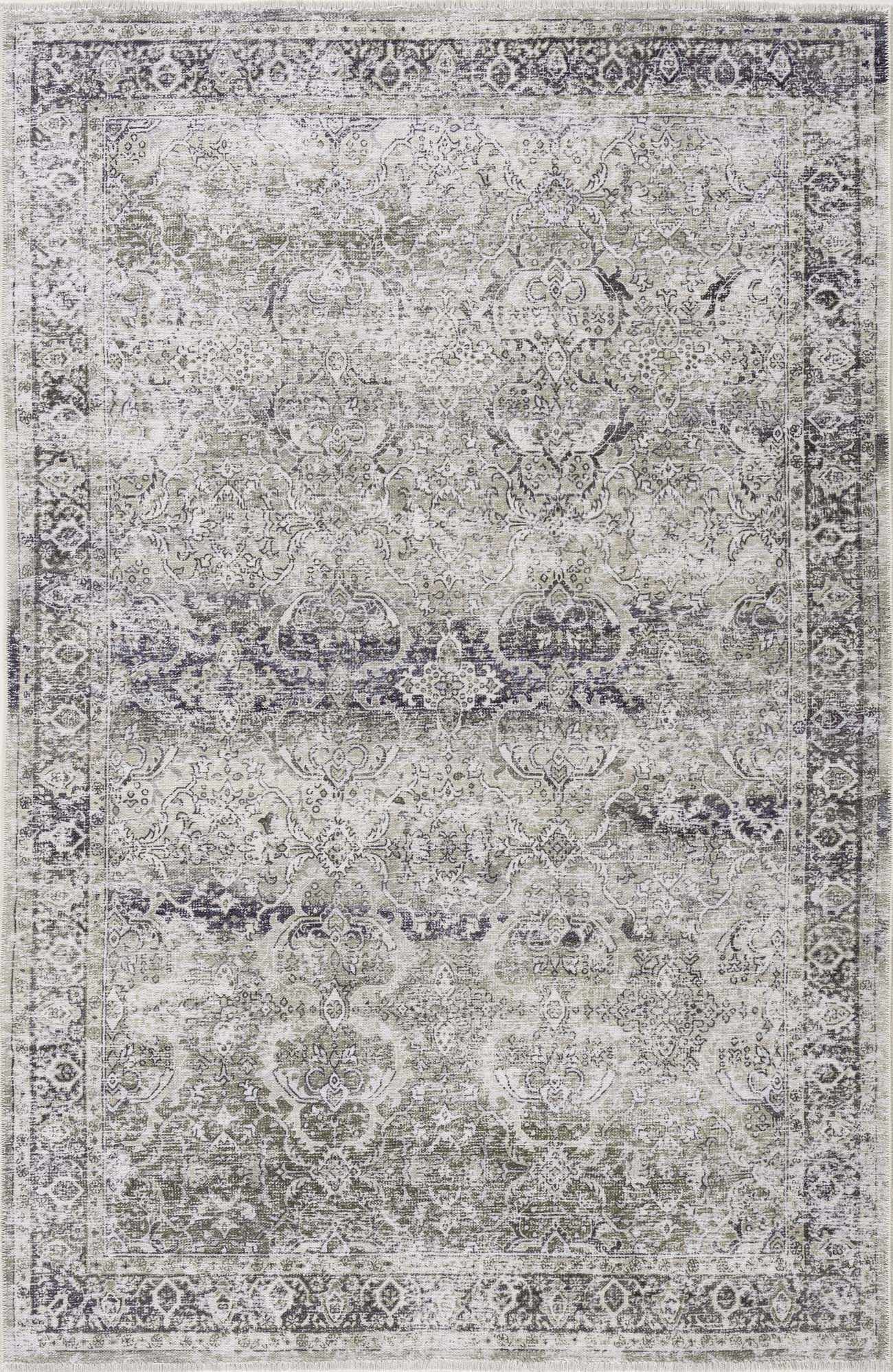 Gray & Green Holi-4607 Washable Area Rug-1