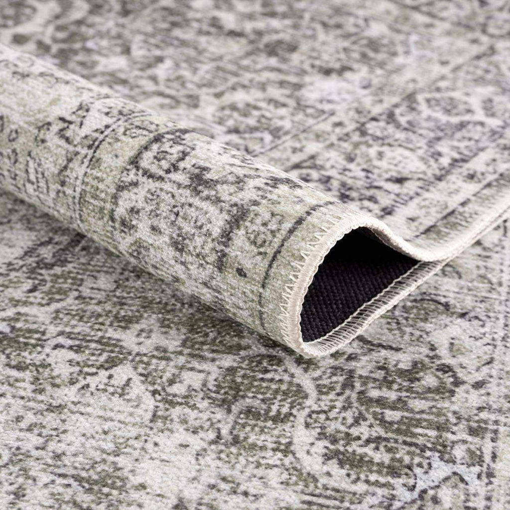 Gray & Green Holi-4607 Washable Area Rug-4