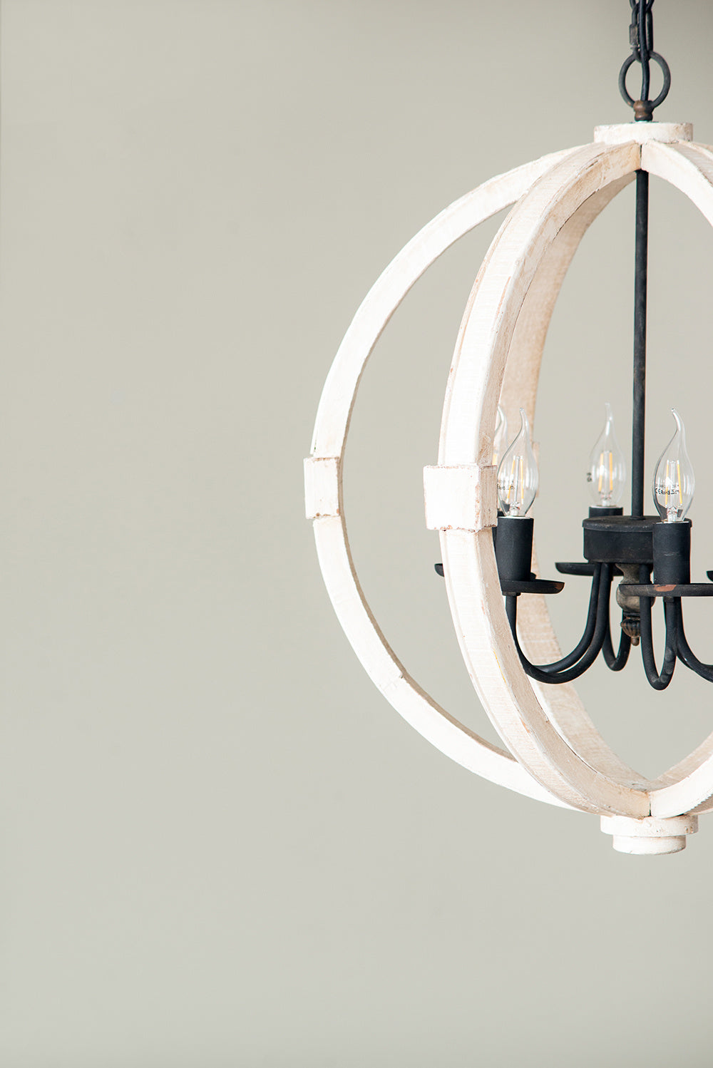 6-Light Rustic Wood Chandelier – Adjustable Chain Kitchen & Dining Ceiling Light
