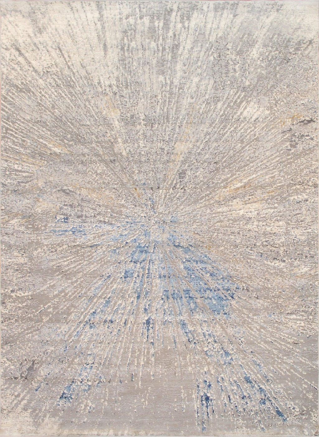 Ivory Blue Abstract Rug