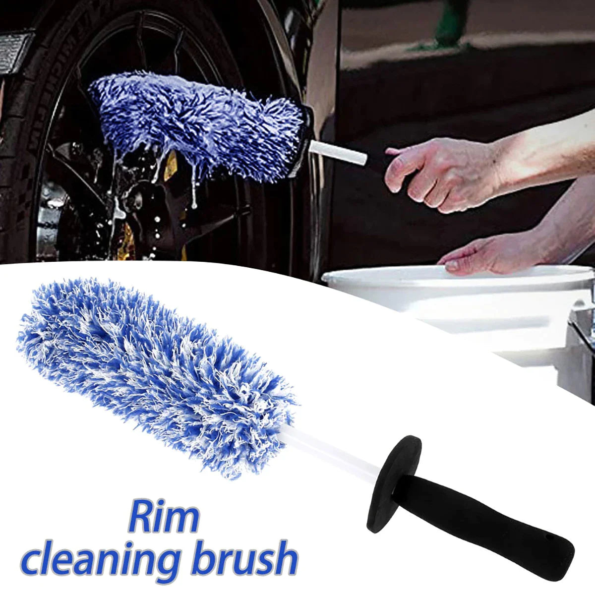 Car Alloy Wheel Cleaning Brush Tool Tire Washing Clean Soft Bristle Cleaner US
