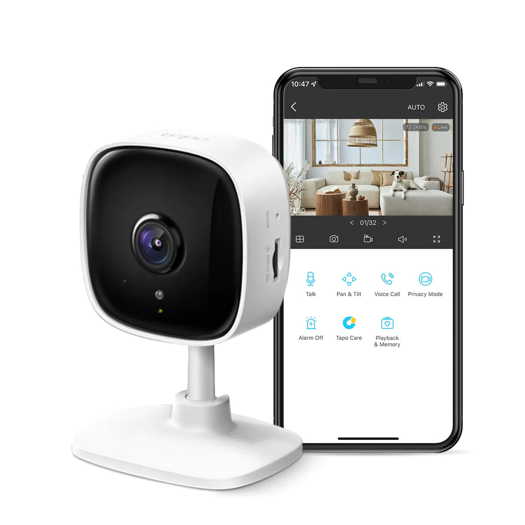 TP-Link Tapo 2K Indoor Security Camera for Baby Monitor Dog Camera w/Motion Detection 2-Way Communication Siren Night Vision Cloud & SD Card Storage (Up to 256 GB) Works w/Alexa & Google Home (Tapo C110)