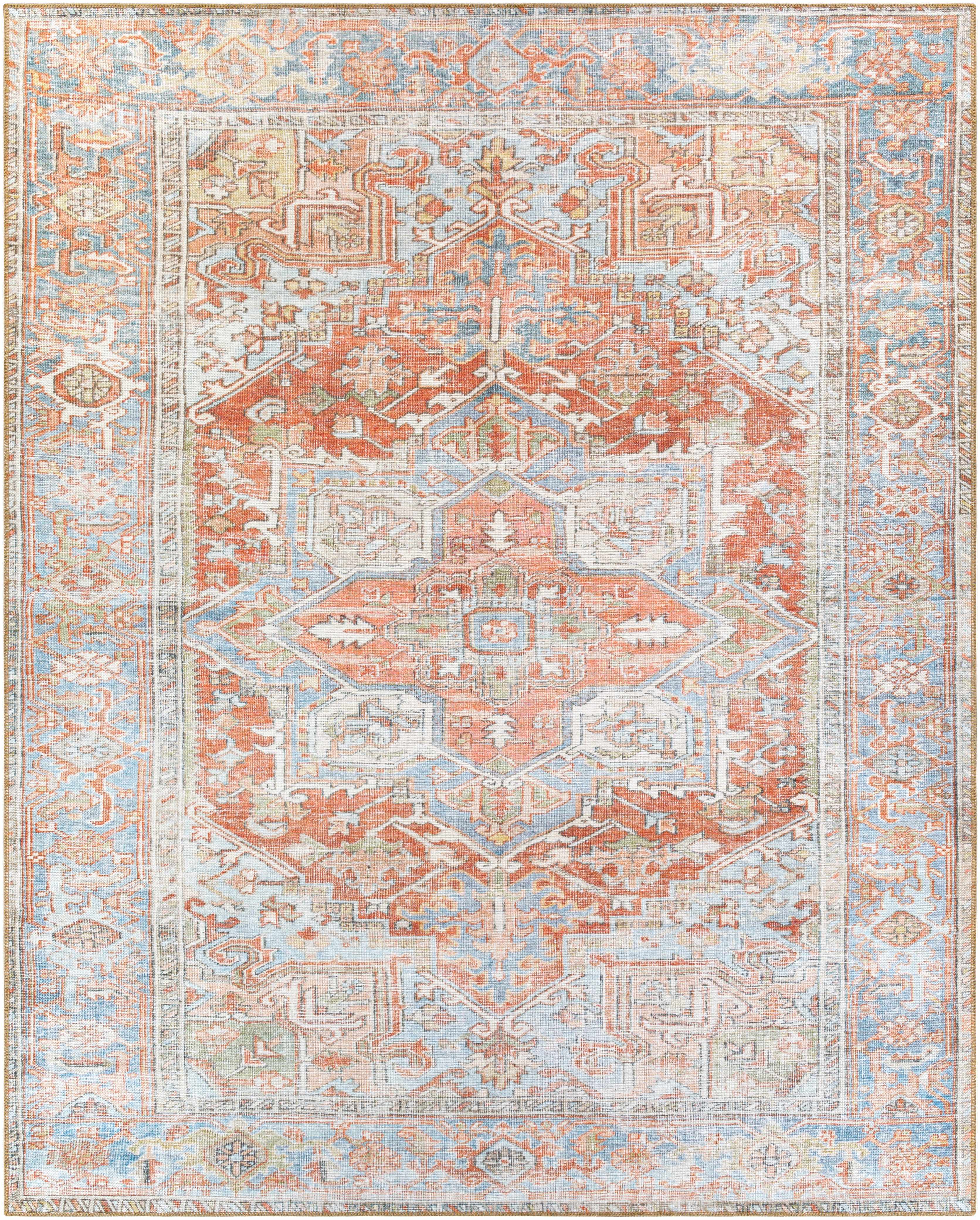 Rust Maayon Washable Rug-0