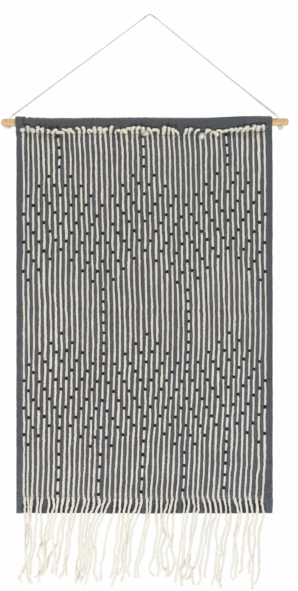 Mansura Gray and White Patterned Wall Hanging-0
