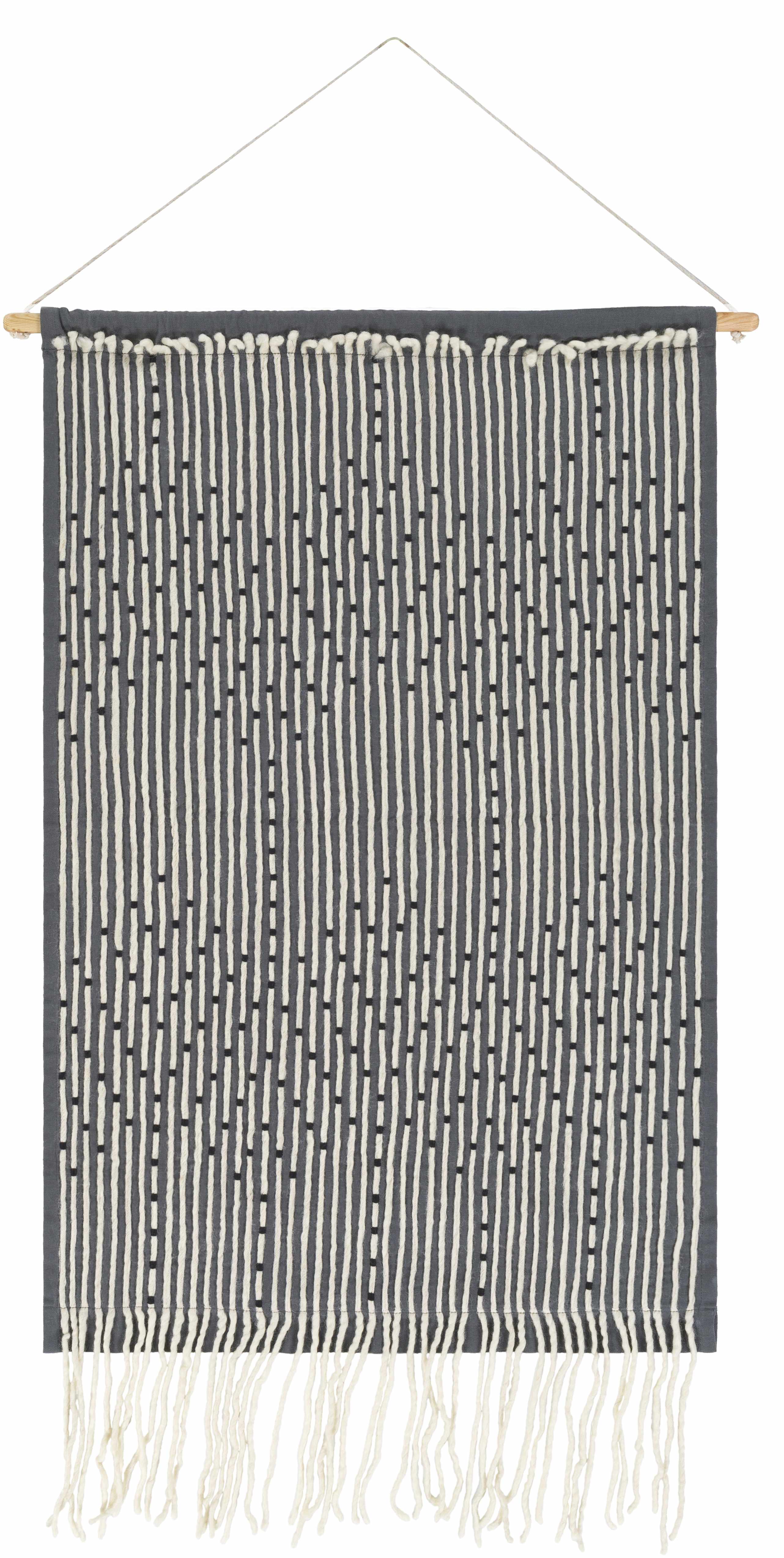 Mansura Gray and White Patterned Wall Hanging-0