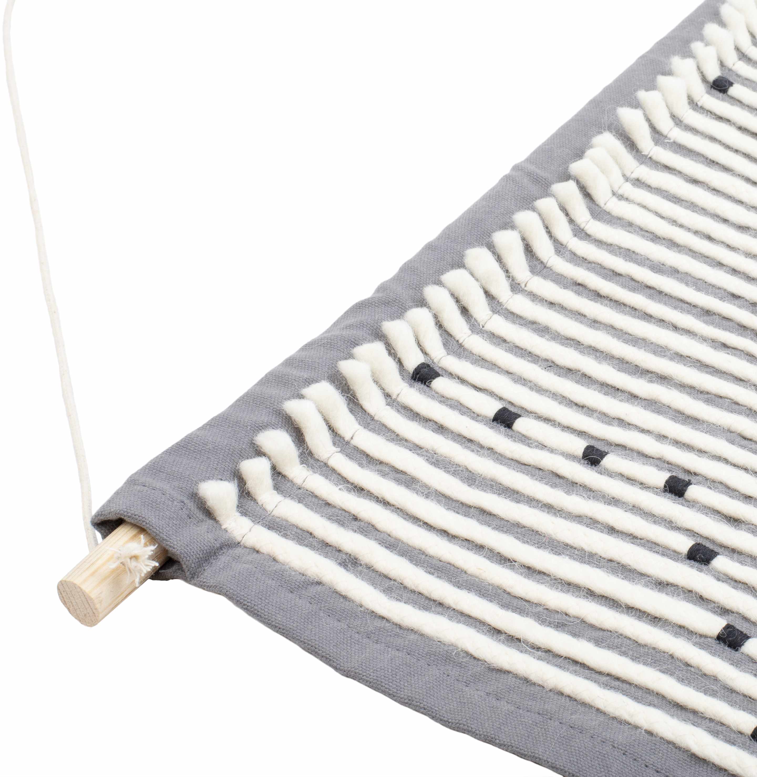 Mansura Gray and White Patterned Wall Hanging-4