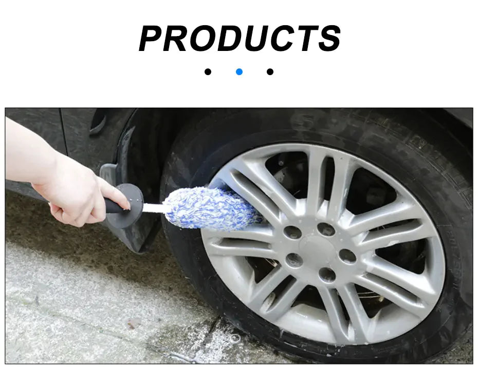 Car Alloy Wheel Cleaning Brush Tool Tire Washing Clean Soft Bristle Cleaner US
