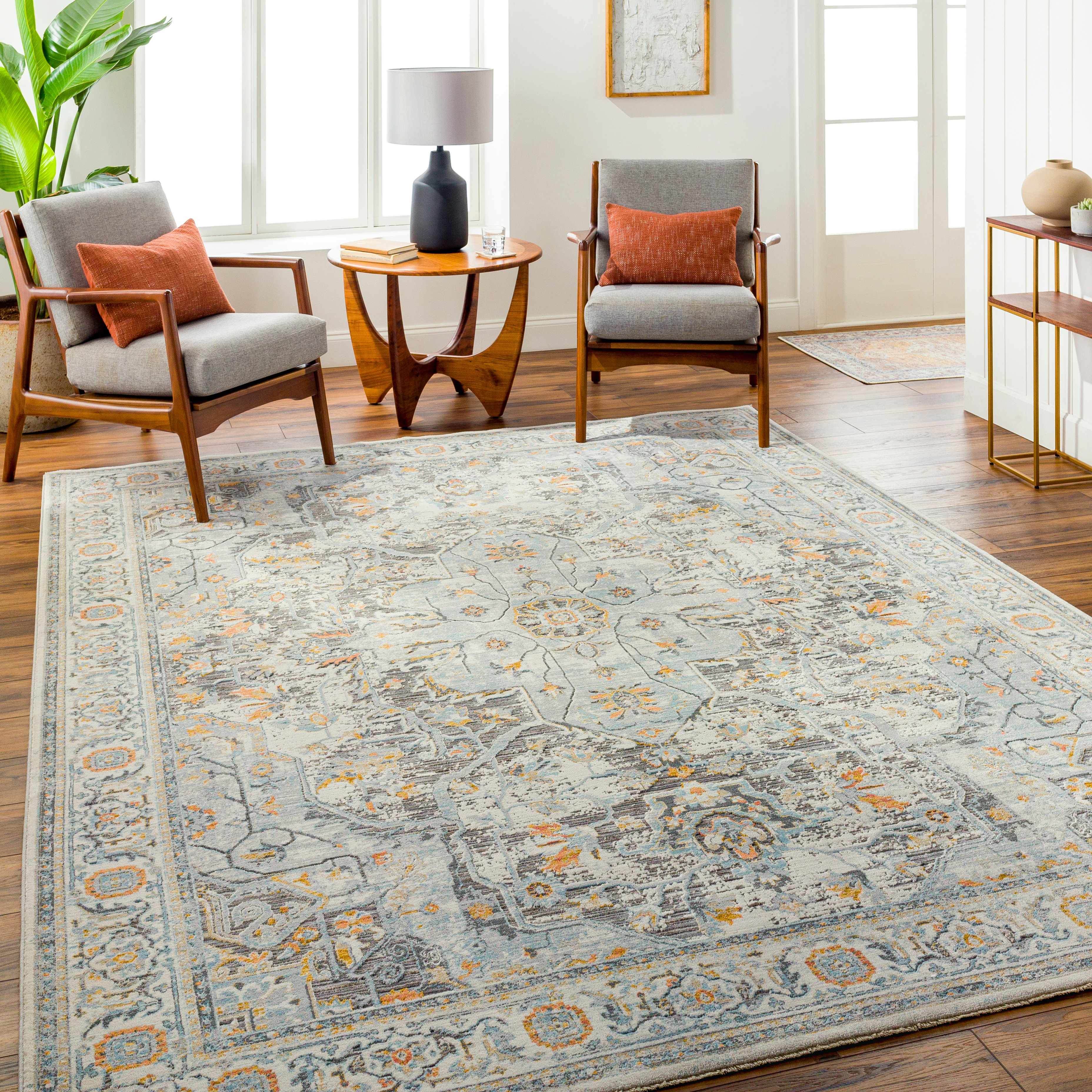 Modern Neutral Area Rug – Geometric Living Room Soft Carpet – AmazinPicks
